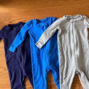 3 Primary Organic Cotton Sleep Rompers 9-12 months